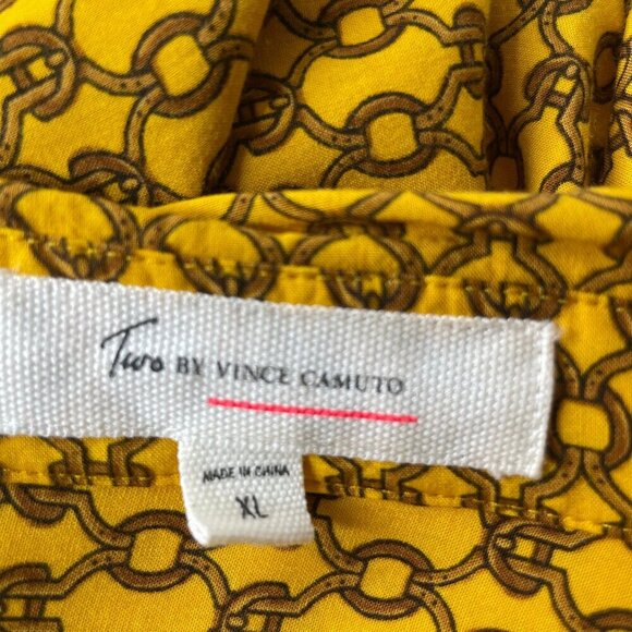 Vince Camuto Women's Chain Link Geometric Blouse Top Vintage Business Casual XL - Picture 5 of 7